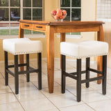 26-inch Backless Warm-toned ivory Leather Counter Stool 74493.00IVR