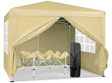 6.5X6.5FT Two Doors & Two Windows Practical Waterproof Right-Angle Folding Tent Khaki Color 15685159