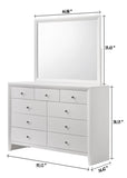 1pc Contemporary Modern 9-Drawer Dresser White Finish Round Knobs Bedroom Living Room Wooden B011P345927