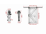 36 x 84 Inch Barn Door and Hardware Kit, Easy to Install Wood Sliding Barn Door with 8-in-1 Floor 86755689