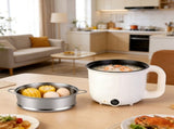 1.8L Electric Hot Pot with Ceramic Inner Liner, Dual Power 300W/600W Multi-Cooker with Steamer Rack, 60244920