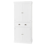 ZNTS FCH Single Drawer Double Door Storage Cabinet White 56206735