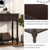 ZNTS Series Console Table Traditional Design with Two Drawers and Bottom Shelf 73279163