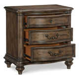 Traditional Nightstand of 3 Drawers Brown Oak Finish 1pc Bedside Table Wooden Formal Bedroom B011P173066