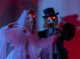 7.2ft Life-Size Animated Halloween Bride Prop - Bloodstained Dress, Sound-Activated 88150321