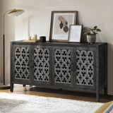 Hollow Four Door Antique Cabinet, American Country Style, Suitable for Living Room, TV Cabinet, W1445P146389