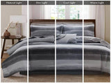 9-Piece Queen 9 Piece Comforter Set with Cotton Bed Sheets,Black B035P408251