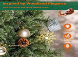 7FT Pre-Lit Artificial Christmas with Ornaments, 290 Warm White LED Lights, PVC Hinged Xmas 24394387