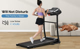 ZNTS NEW Home Folding Treadmill with Pulse Sensor, 2.5 HP Quiet Brushless Motor , 7.5 MPH, 300LBS Weight N728P182196B