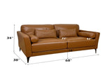 Tussio Saddle Tan Leather Loveseat W/5 Pillows B2726P457658