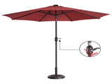 9FT Outdoor Patio Umbrella with Solar Lights and Tilt, Red 51262344