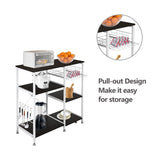 ZNTS 35.5" Kitchen Baker's Rack Utility Storage Shelf Microwave Stand 3-Tier 3-Tier Table For Spice Rack 41555443