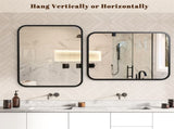 Bathroom Vanity Mirror for Over Sink 40" 32" Rectangle Silver Mirror with Round Corner for Bedroom T3177P296180