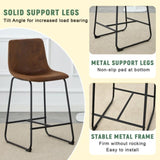 A set of 2 Retro Brown Suede Bar Chairs,Comfortable stools suitable for industrial and vintage style W3226P279063