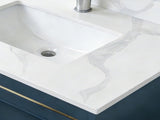 31-inch Quartz Bathroom Vanity Top, 3/4" Thick with Undermount Single Bowl Middle Sink, 4 Inch High W2699P459403
