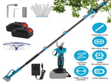 2-in-1 Electric Pruning Shear with Pole - 850W Brushless Motor, 200min Run Time, 4.5-6.3ft Extension 47093163