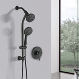 Drill-Free Stainless Steel Slide Bar Combo Rain Showerhead 7-Setting Hand, Dual Shower Head Spa W1219P155443