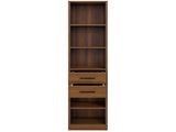 Tall Narrow Bookshelf, Slim Floor-Standing Storage Cabinet with 2 Drawers & 5 Open Shelves, Display W331P485806