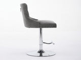 Thick Chrome Swivel Velvet Barstools,Adjustable 25-33"Height,Modern Upholstered with17.7" W1143P335043