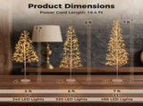 5 ft Christmas Decoration, Pre-Lit Birch Tree with 240 Warm White LED Lights and Flexible Branches, 41497534