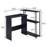 Black Office Desk with Bookshelf B062P184526