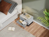 22" Grey white Nightstand with 2 Drawer , Small Dressers for Closet, Wood Storage Cabinet for W2948P245251