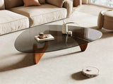 Modern Glass Coffee Table, 35.8" x 25.6" x 15.7" Mid Century Modern Coffee Table, Sleek Coffee W3101P493240