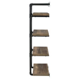 Black and Rustic Oak 4-tier Wall Shelf B062P145690
