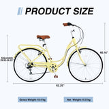 7 Speed, Steel Frame, Multiple Colors 24 Inch Ladies Bicycle W1019P165868