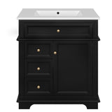 30" Bathroom Vanity with Sink, One Tip-out Drawer, Three Drawers, Door Shelf, Soft Closing Door, N759P227429B