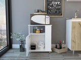 Correy 4-Shelf Microwave Cabinet with Caster White B06280096