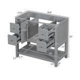 36'' Bathroom Vanity without Sink,Free Standing Vanity Set with 4 Drawers& Soft Closing Doors,Solid WF317175AAE