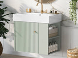 21.6 inch Modern Floating Bathroom Vanity with Ceramic Basin - Perfect for Small Bathrooms, N729P170388F
