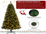 FCH 7ft 1100 Branches PVC Material DIY 200 Lights Warm Color 8 Modes Christmas Tree Green 26333713