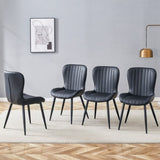 The Black Minimalist Ergonomic Dining Chair Comes In A Pack of 4, With A Comfortable Design Of W1151P277172