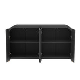 59.8''Sideboard Buffet Cabinet arched ceiling and 4-door Pine veneer Storage Cabinet WF530090AAB