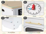Kids Wooden Play Kitchen with Realistic Lights & Sounds, Pretend Ice Maker & Storage for Toddlers 24368819
