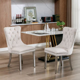 Modern, High-end Tufted Solid Wood Contemporary Velvet Upholstered Dining Chair with Chrome 22833717