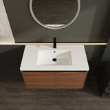 LEVISTAR Brown 36 Inch Bathroom Vanity with resin Countertop Sink, 2 Doors Bathroom Cabinet Set W1972P165047