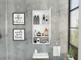 Modesto Medicine Cabinet, One Open Shelf, Mirrored Cabinet With Two Interior Shelves B128P148754