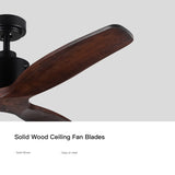 52 Antique Brown Ceiling Fan without Light with Remote Control W1367P187076