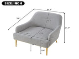 Modern Accent Chair Upholstered Armchair Single Sofa Chair with Curved Backrest and Gold Metal Legs N763P360684E