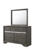 Traditional 7 Drawer Dresser made with Wood in Gray 808857668714