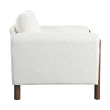 Oversized Accent Chair, Upholstered Living Room Chairs Single Sofa Chair with Walnut Legs, Curved N765P189679W