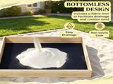 Kids Wooden Sandbox with Digger And 360&deg Rotating Seat Bottom Liner Included 72" x 35" x 22" 52684780