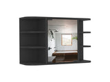 Medicine Cabinet 19" H, Six External Shelves, Three Interior Shelves, Black B097133145