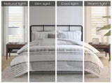 6 Piece Cotton Jacquard Oversized Comforter Set White/Grey Full B035128777