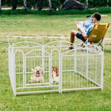 ZNTS Dog Playpen Indoor 24 inch 8 Panels Metal Dog Pen Pet Dog Fence Outdoor Exercise Pen with Doors, 37604366