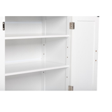 Storage Bathroom Cabinet, 2 Doors 5 Drawers Bathroom Cabinet, White 13184001
