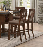 ZNTS Dark Brown Finish Counter Height Chairs Set of 2 Wooden Dining Classic Dining Kitchen Furniture B011P191860